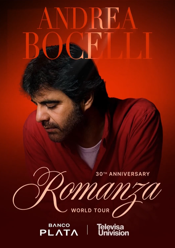 El reconocido tenor Andrea Bocelli ofrecerá un concierto gratuito en el Zócalo de la Ciudad de México el próximo 18 de abril